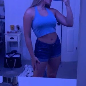 Light blue crop top